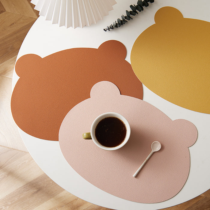 Bear Shaped Leather Placemats(set of 6)