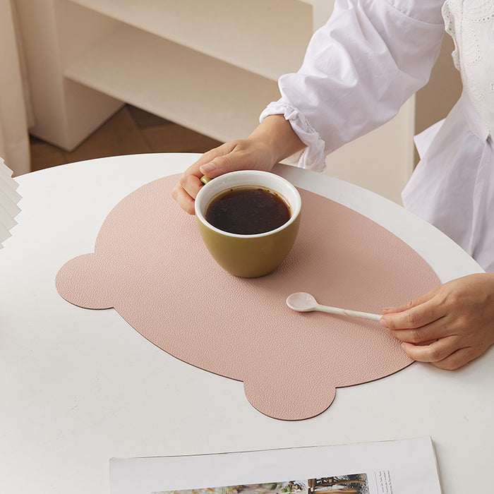 Bear Shaped Leather Placemats(set of 6)