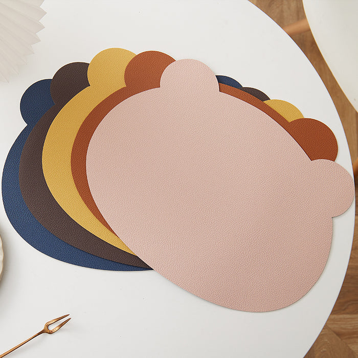 Bear Shaped Leather Placemats(set of 6)