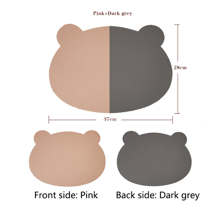 Bear Shaped Leather Placemats(set of 6)