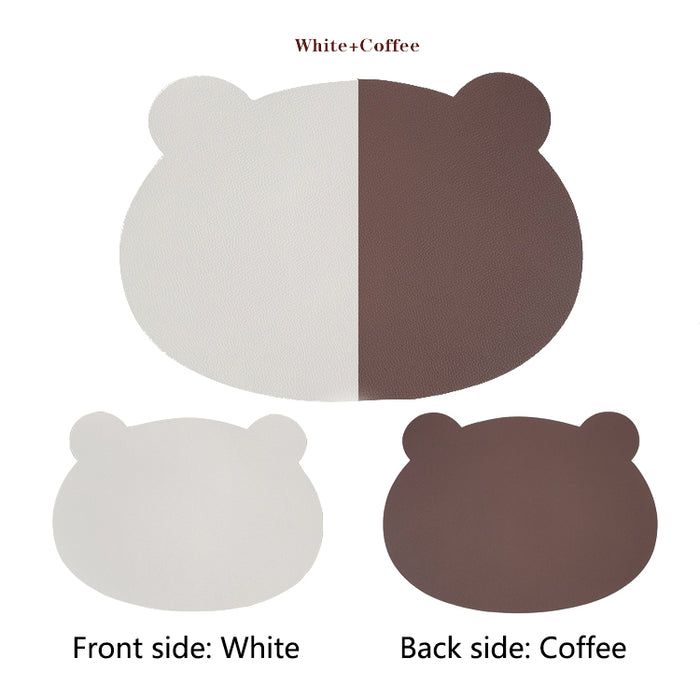 Bear Shaped Leather Placemats(set of 6)